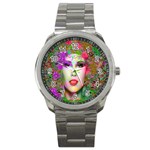 Flowers In Your Hair Sport Metal Watches Front