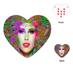 Flowers In Your Hair Playing Cards (heart) 