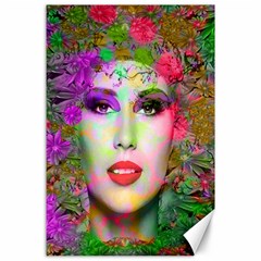 Flowers In Your Hair Canvas 24  X 36  by icarusismartdesigns