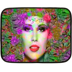 Flowers In Your Hair Fleece Blanket (mini) by icarusismartdesigns