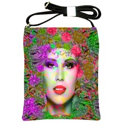 Flowers In Your Hair Shoulder Sling Bags by icarusismartdesigns