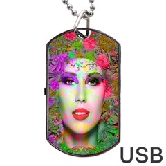 Flowers In Your Hair Dog Tag Usb Flash (one Side) by icarusismartdesigns