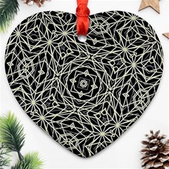 Polygons Pattern Print Ornament (heart)  by dflcprints