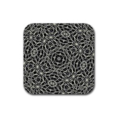 Polygons Pattern Print Rubber Coaster (square)  by dflcprints