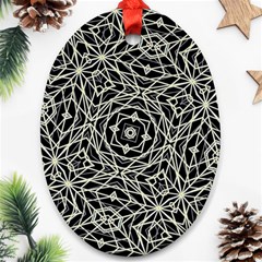 Polygons Pattern Print Oval Ornament (two Sides)