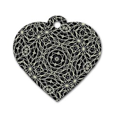 Polygons Pattern Print Dog Tag Heart (one Side) by dflcprints