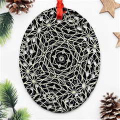 Polygons Pattern Print Oval Filigree Ornament (2-side)  by dflcprints