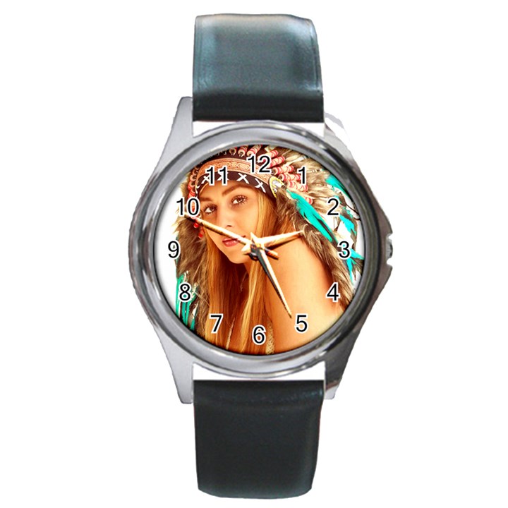 Indian 27 Round Metal Watch