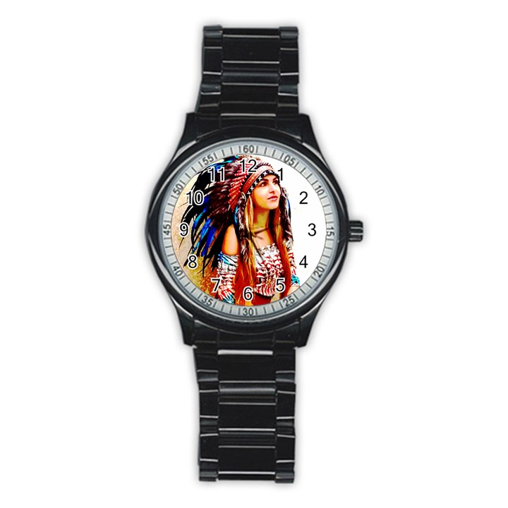 Indian 22 Stainless Steel Round Watch