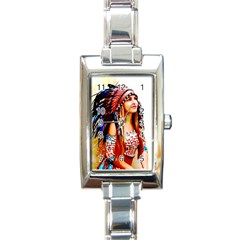 Indian 22 Rectangle Italian Charm Watch by indianwarrior