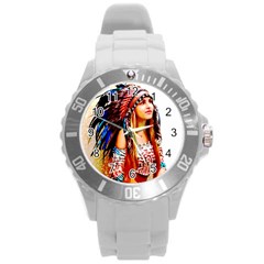 Indian 22 Round Plastic Sport Watch (l) by indianwarrior