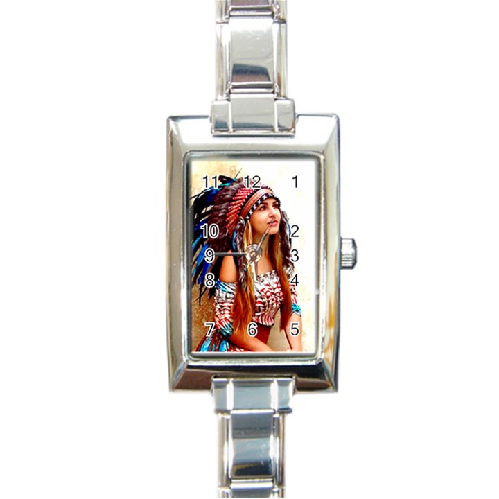 Indian 21 Rectangle Italian Charm Watch