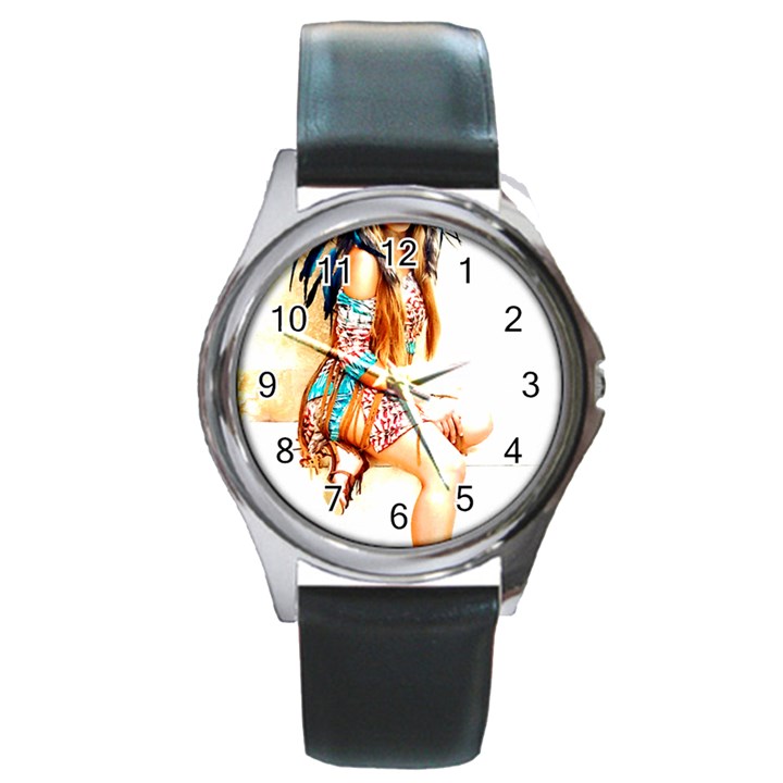 Indian 18 Round Metal Watch