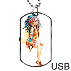 Indian 18 Dog Tag Usb Flash (two Sides)  by indianwarrior