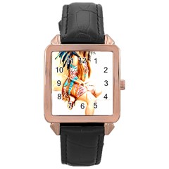 Indian 18 Rose Gold Leather Watch 