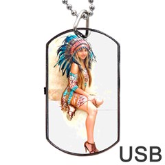 Indian 17 Dog Tag Usb Flash (two Sides)  by indianwarrior