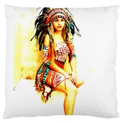 Indian 16 Large Flano Cushion Case (one Side) by indianwarrior