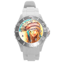 Indian 14 Round Plastic Sport Watch (l) by indianwarrior