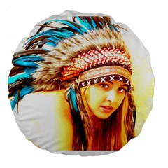 Indian 12 Large 18  Premium Flano Round Cushions by indianwarrior