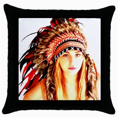 Indian 3 Throw Pillow Case (black) by indianwarrior