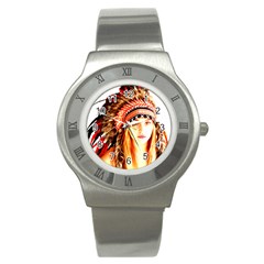 Indian 3 Stainless Steel Watch by indianwarrior