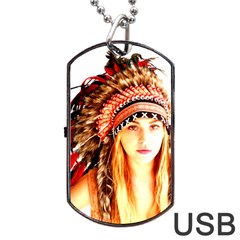 Indian 3 Dog Tag Usb Flash (two Sides)  by indianwarrior