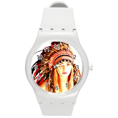 Indian 3 Round Plastic Sport Watch (m) by indianwarrior