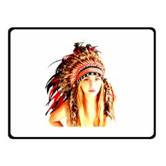 Indian 3 Double Sided Fleece Blanket (small)  by indianwarrior