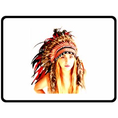 Indian 3 Double Sided Fleece Blanket (large)  by indianwarrior