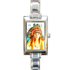 Indian 29 Rectangle Italian Charm Watch by indianwarrior