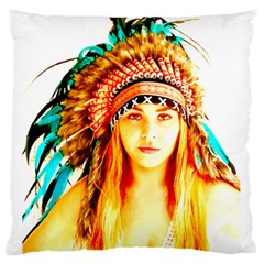 Indian 29 Large Flano Cushion Case (one Side) by indianwarrior