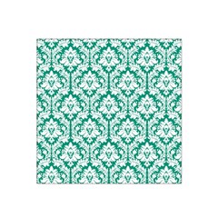 White On Emerald Green Damask Satin Bandana Scarf by Zandiepants