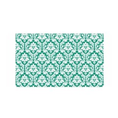 White On Emerald Green Damask Satin Wrap by Zandiepants