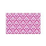 White On Hot Pink Damask Satin Wrap Front