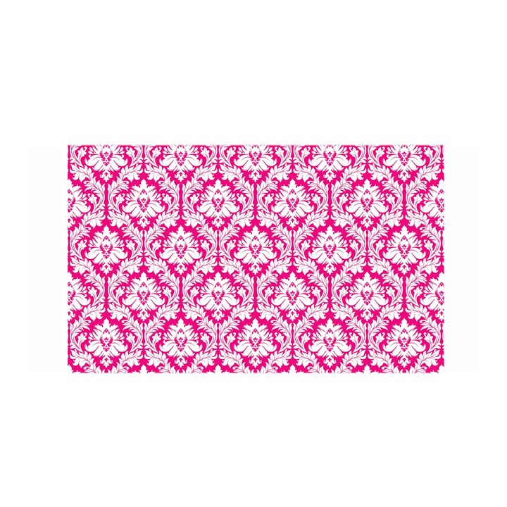 White On Hot Pink Damask Satin Wrap