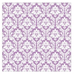 Lilac Damask Pattern Large Satin Scarf (square) by Zandiepants