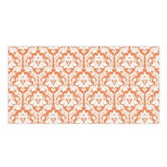 White On Orange Damask Satin Shawl by Zandiepants