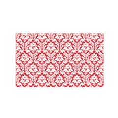 White On Red Damask Satin Wrap by Zandiepants