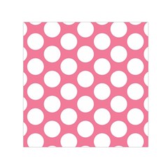 Pink Polkadot Small Satin Scarf (square) by Zandiepants