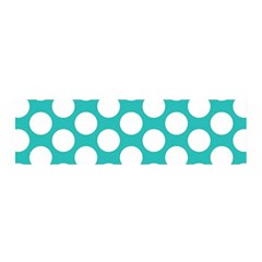 Turquoise Polkadot Pattern Satin Scarf (oblong) by Zandiepants