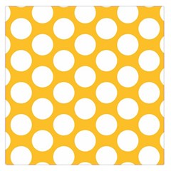 Sunny Yellow Polkadot Large Satin Scarf (square) by Zandiepants