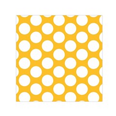 Sunny Yellow Polkadot Small Satin Scarf (square) by Zandiepants