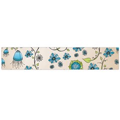 Whimsical Flowers Blue Flano Scarf (large) by Zandiepants