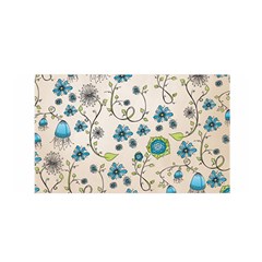 Whimsical Flowers Blue Satin Wrap by Zandiepants