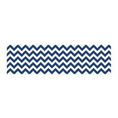 Dark Blue And White Zigzag Satin Scarf (Oblong)