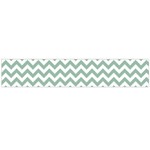 Jade Green And White Zigzag Flano Scarf (Large) Front