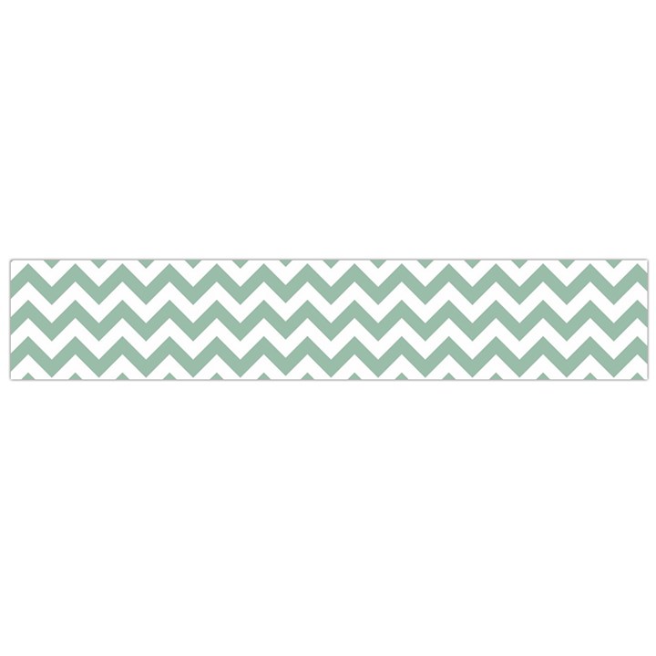 Jade Green And White Zigzag Flano Scarf (Large)