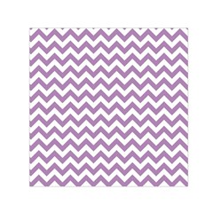 Lilac And White Zigzag Small Satin Scarf (square) by Zandiepants