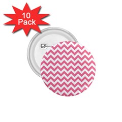 Pink And White Zigzag 1 75  Buttons (10 Pack) by Zandiepants