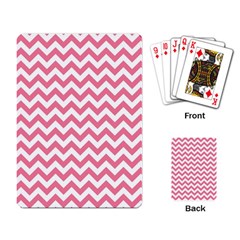 Pink And White Zigzag Playing Card by Zandiepants